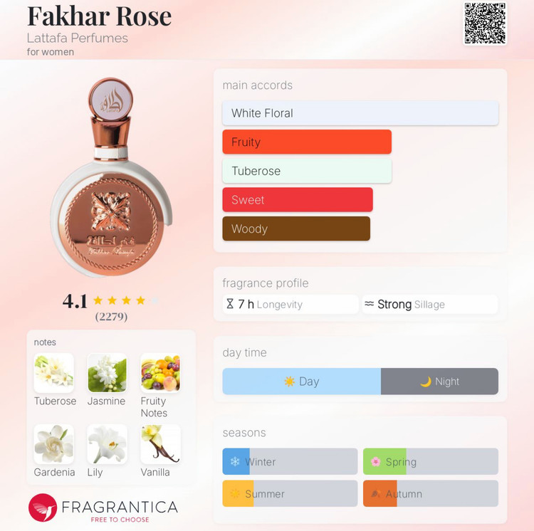 عطر ادکلن فخر لطافه رز گلد Fakhar Rose از شرکت لطافه Lattafa