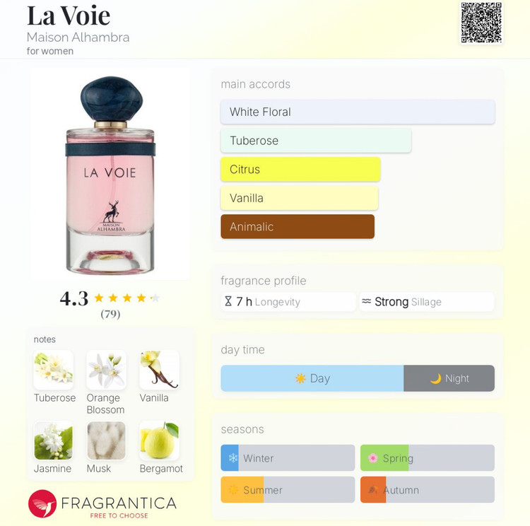 عطر ادکلن La Voie مشابه ادکلن مای وی از شرکت الحمبرا Maison Alhambra