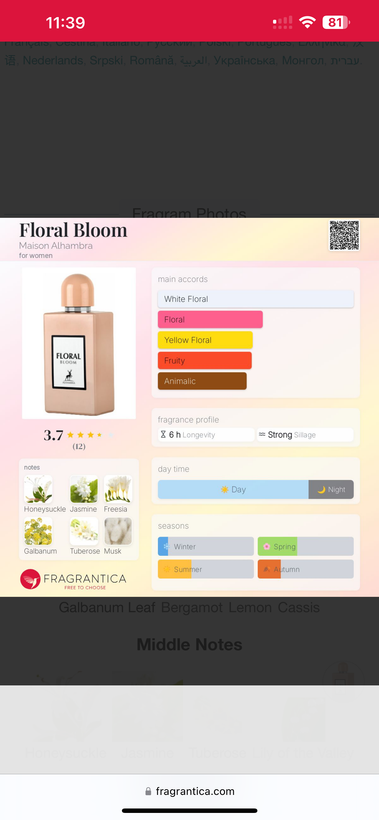 عطر ادکلن فلورال بلوم Floral Bloom مشابه گوچی بلوم از شرکت الحمبرا Maison Alhambra
