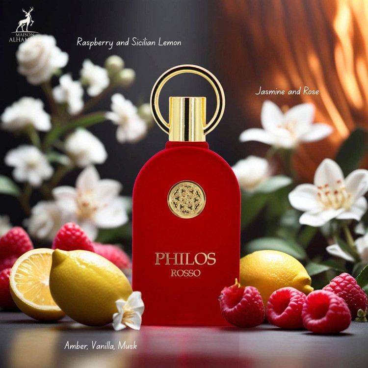 ادکلن فیلوس روسو مشابه ادکلن باکارات رژ540 از برند الحمبرا Philos Rosso Maison Alhambra
