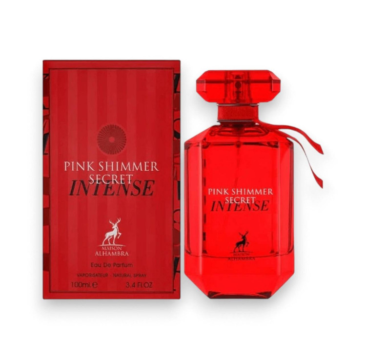 ادکلن پینک شیمر سکرت اینتنس مشابه ادکلن بامبشل اینتنس از برند الحمبرا Pink Shimmer Secret Intense Maison Alhambra