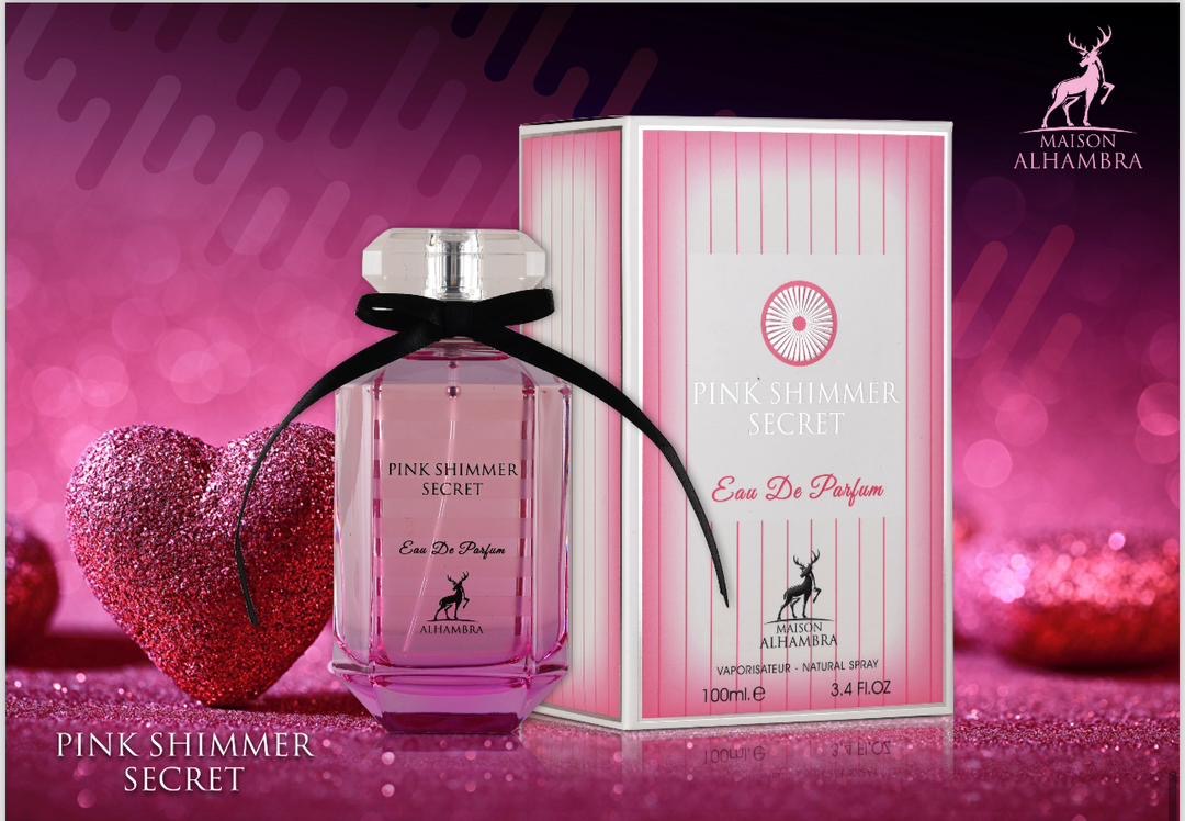 عطر بدون جعبه پینک شیمر سکرت برند الحمبرا مشابه عطر بامبشل