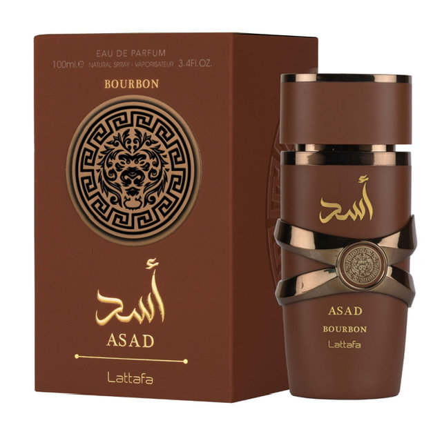 عطر بدون جعبه اسد بوربون(اسد قهوه ای)برند لطافه